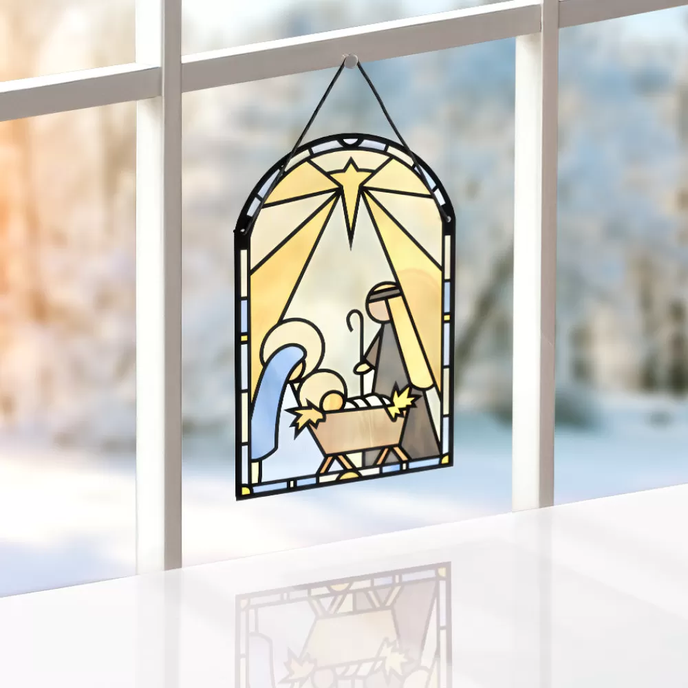 Lovepop Suncatcher Cards | Decor | All Is Calm Nativity Suncatcher Card