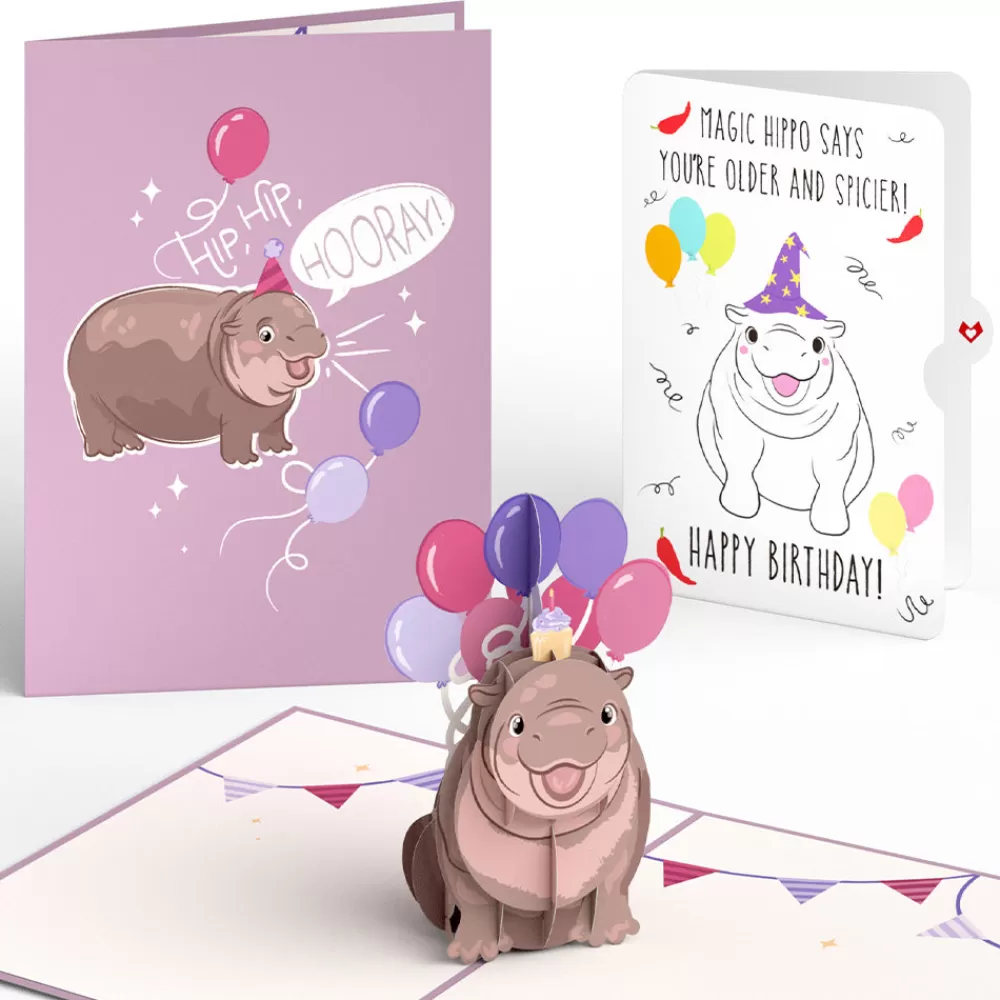 Lovepop Birthday | Baby Pygmy Birthday with Magic Hippo Pop-Up Card and Sentiment Set