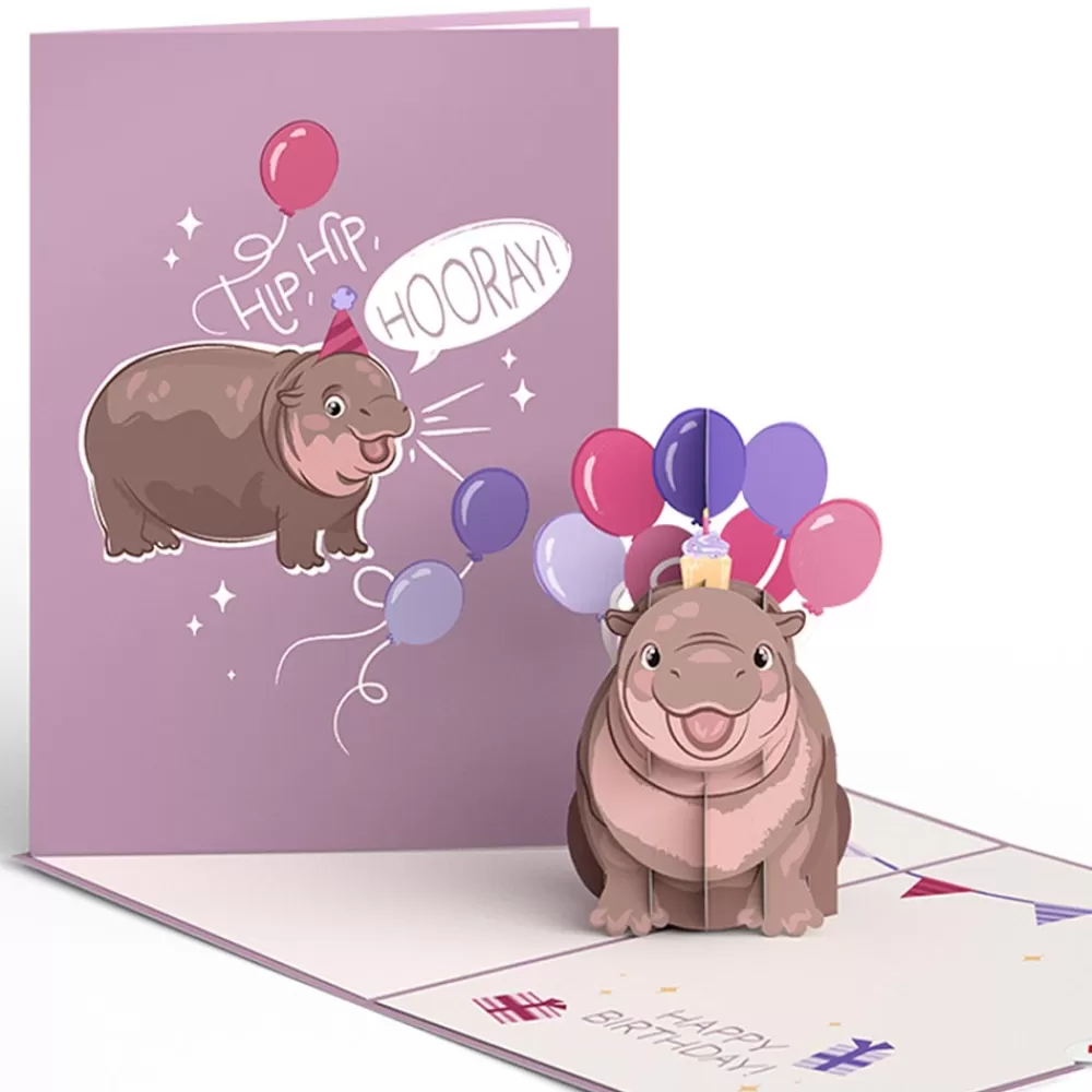 Lovepop Greeting Cards | Birthday | Baby Pygmy Hippo Birthday Pop-Up Card