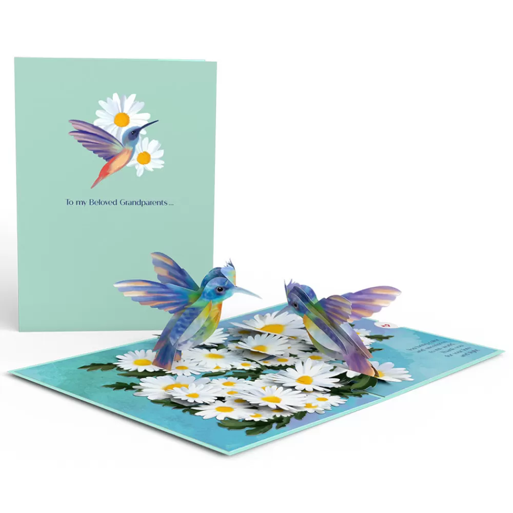 Lovepop Greeting Cards | Grandparents' Day 9/7 | Beloved Grandparents Daisy Patch Hummingbirds Pop-Up Card