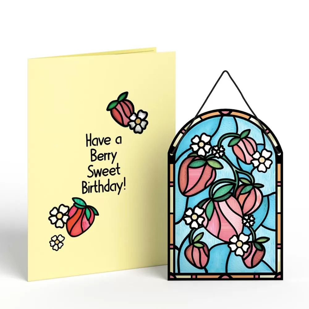 Lovepop Suncatcher Cards | Birthday | Berry Sweet Birthday Strawberries Suncatcher Card