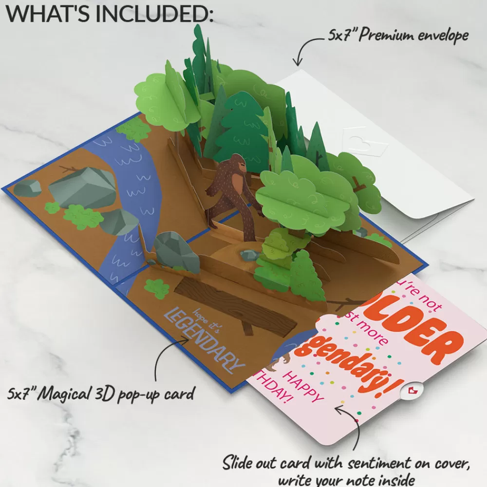 Lovepop Birthday | Him | Bigfoot Legendary Birthday Pop-Up Card and Sentiment Set