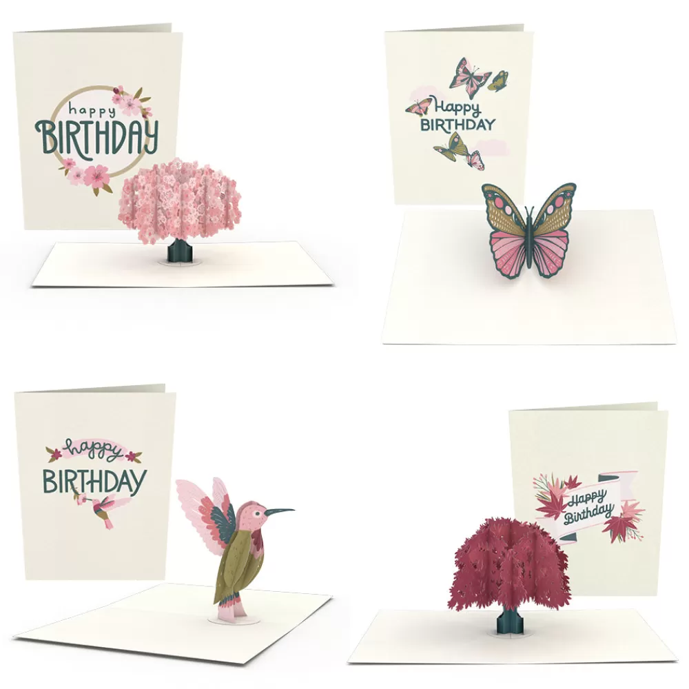 Lovepop Notecards | Birthday | Birthday Garden Notecards (Assorted 4-Pack)