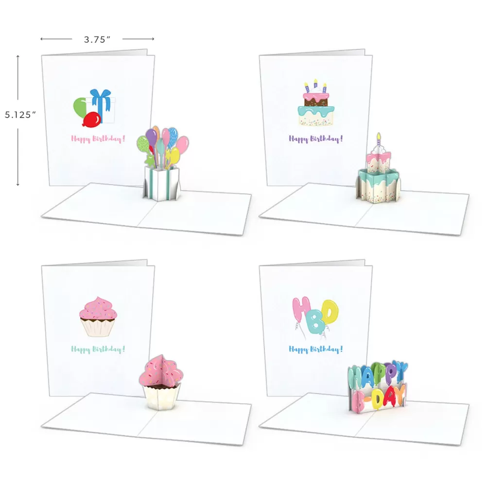 Lovepop Notecards | Birthday | Birthday Notecards (Assorted 4-Pack)