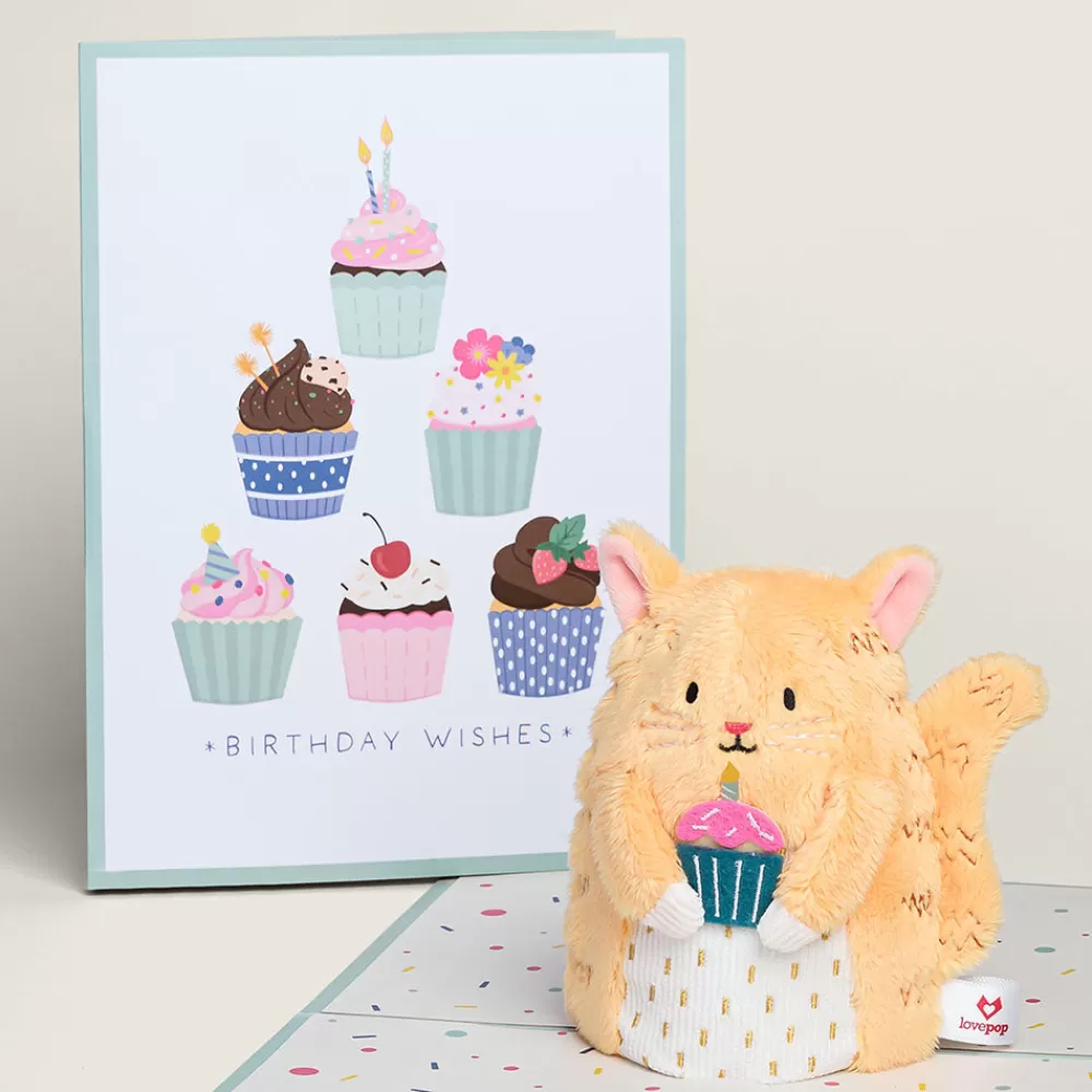 Lovepop Plushpop | Birthday | Birthday Wishes' Cupcake Cat Plushpop Card