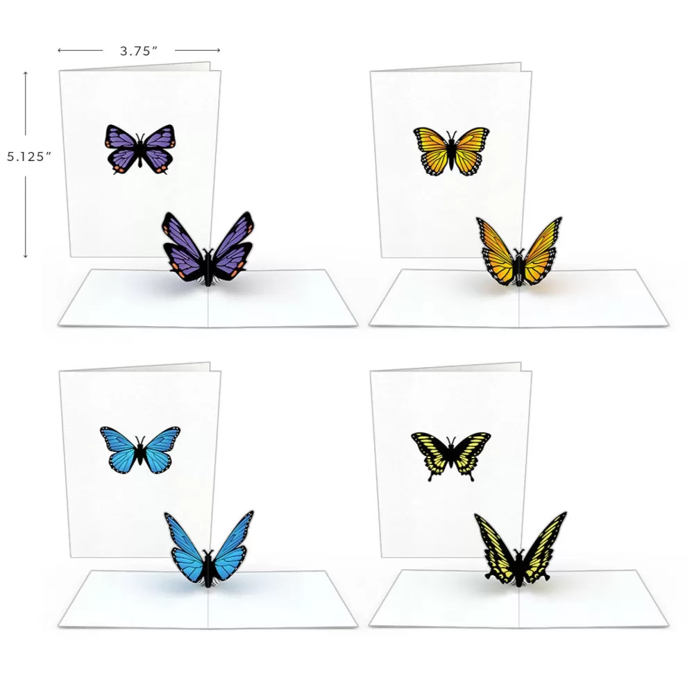 Lovepop Notecards | Get Well | Butterfly Notecards (Assorted 4-Pack)