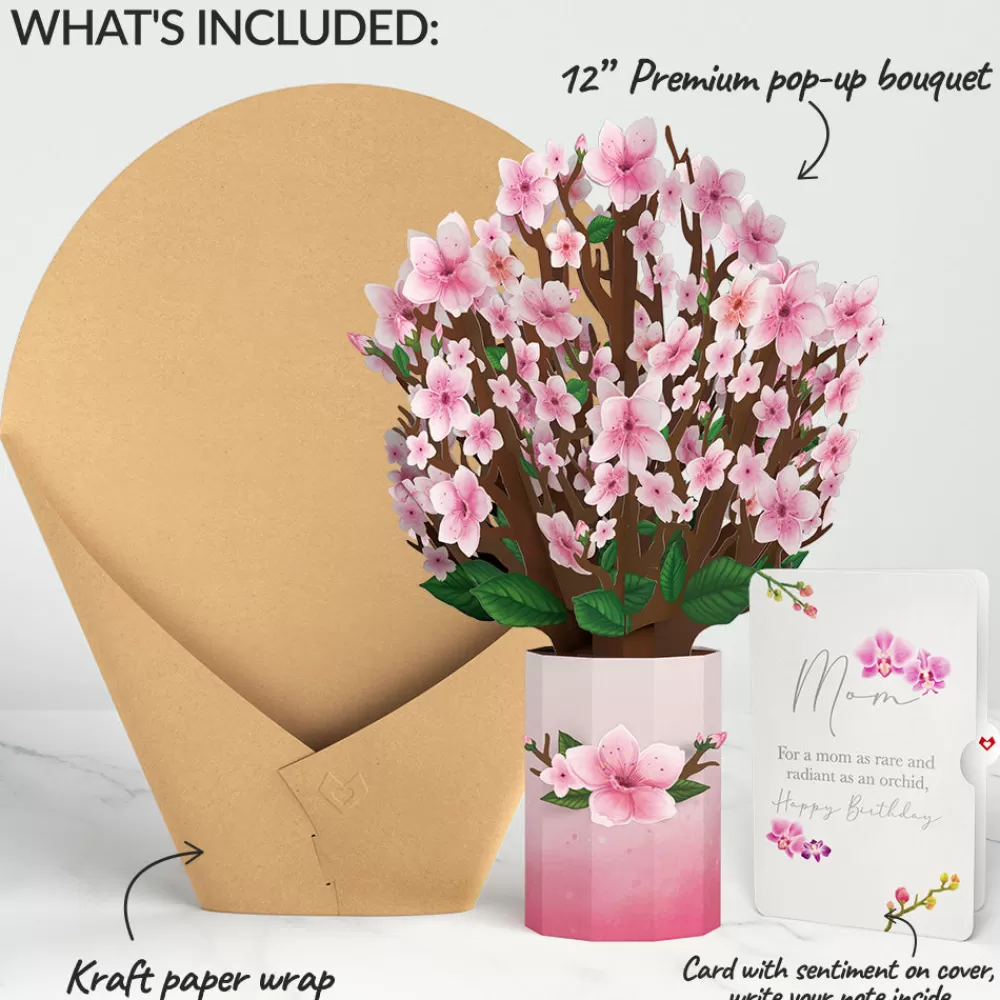 Lovepop Mom | Her | Cherry Blossom Birthday Bouquet and Sentiment Set for Mom