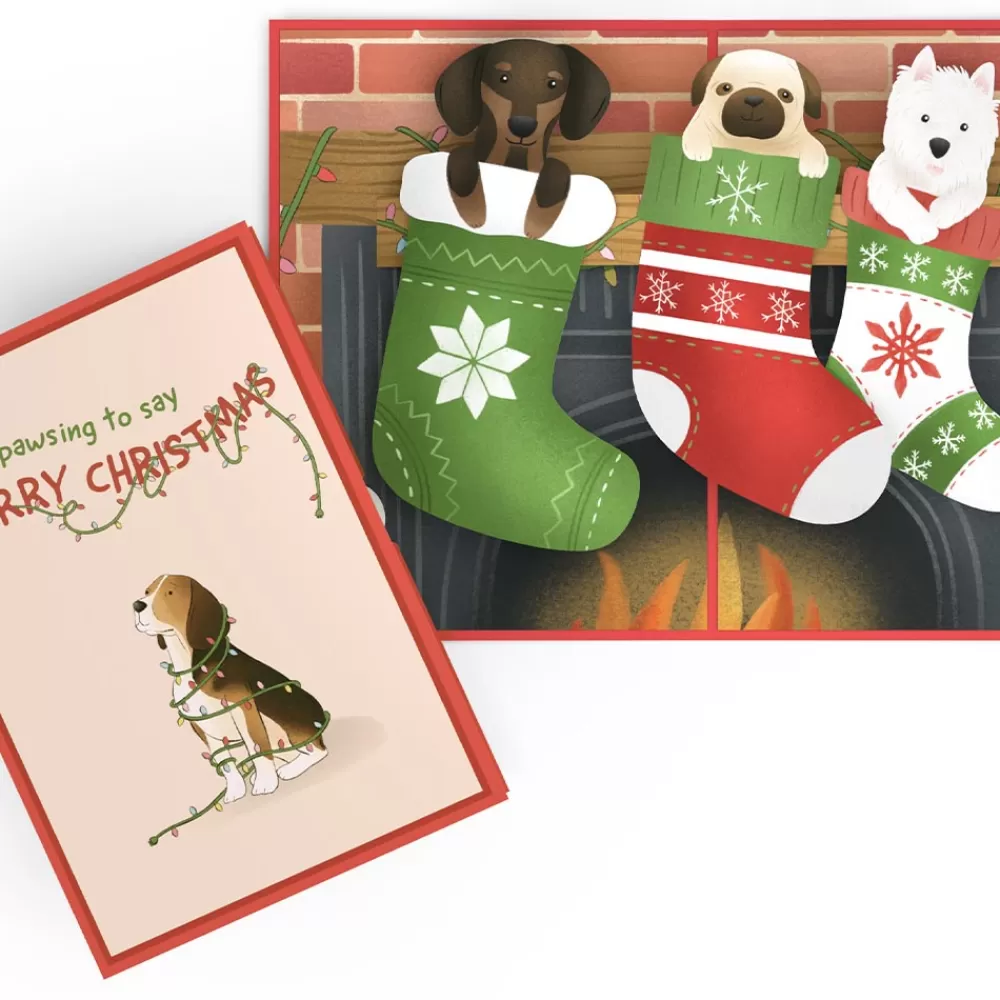 Lovepop Greeting Cards | Christmas 12/25 | Christmas Dog Stockings Pop-Up Card