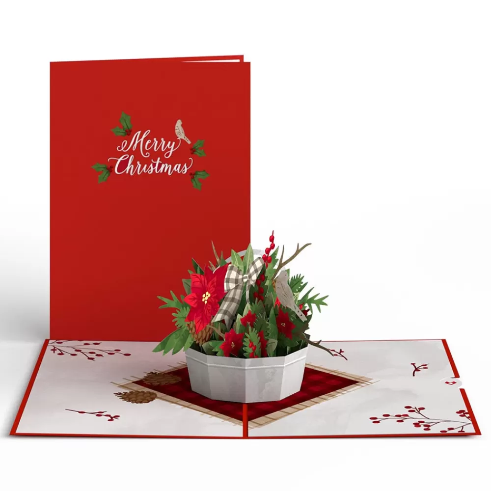 Lovepop Greeting Cards | Christmas 12/25 | Christmas Flower Basket Pop-Up Card