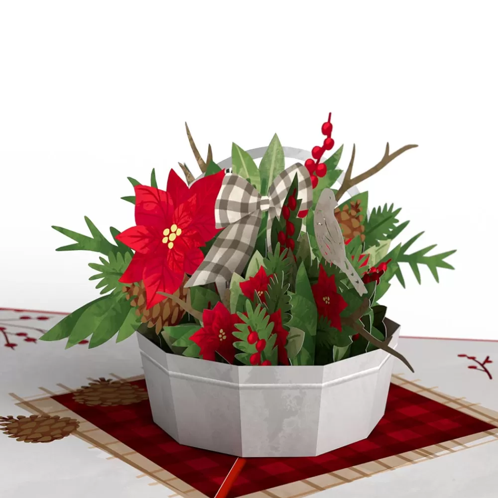 Lovepop Greeting Cards | Christmas 12/25 | Christmas Flower Basket Pop-Up Card