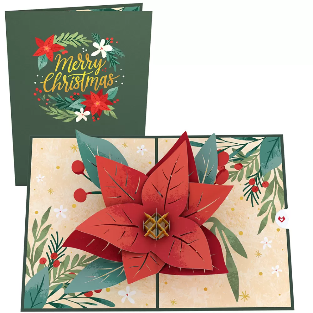 Lovepop Greeting Cards | Christmas 12/25 | Christmas Poinsettia Bloom Pop-Up Card