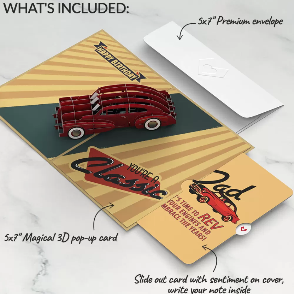 Lovepop Birthday | Dad | Classic Car Birthday Pop-Up Card and Sentiment Set for Dad
