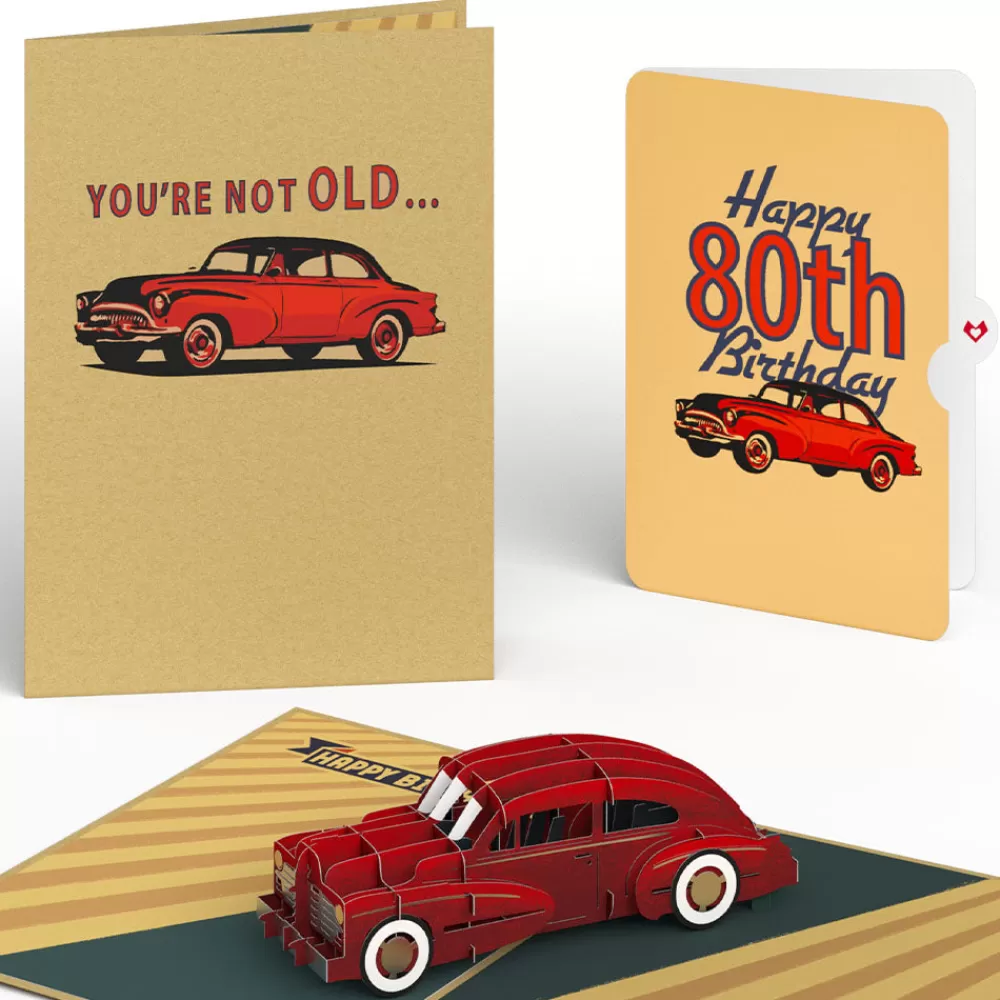 Lovepop Birthday | Classic Car 80th Birthday Pop-Up Card and Sentiment Set