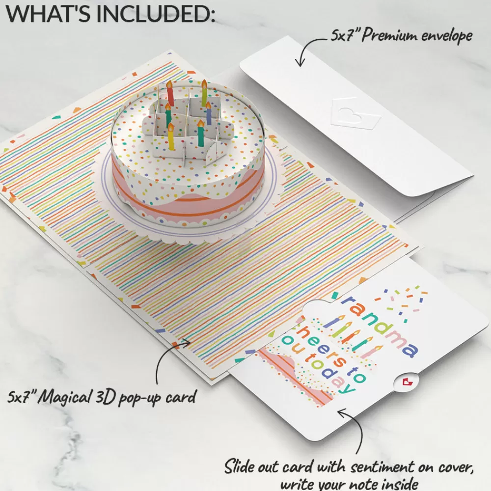 Lovepop Birthday | Confetti Cake Birthday Pop-Up Card and Sentiment Set for Grandma
