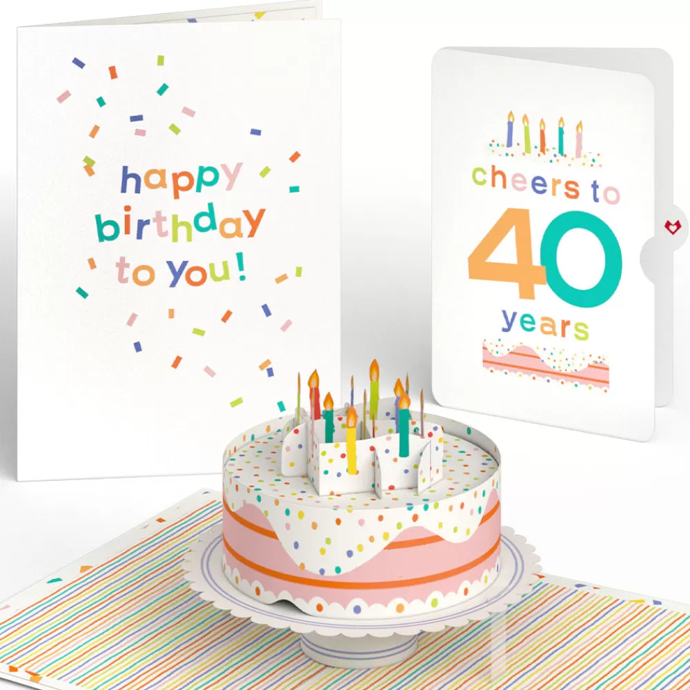 Lovepop Birthday | Confetti Cake 40th Birthday Pop-Up Card and Sentiment Set