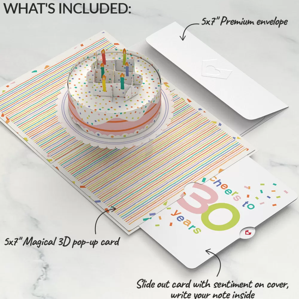 Lovepop Birthday | Confetti Cake 30th Birthday Pop-Up Card and Sentiment Set