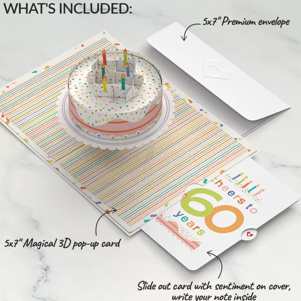 Lovepop Birthday | Confetti Cake 60th Birthday Pop-Up Card and Sentiment Set