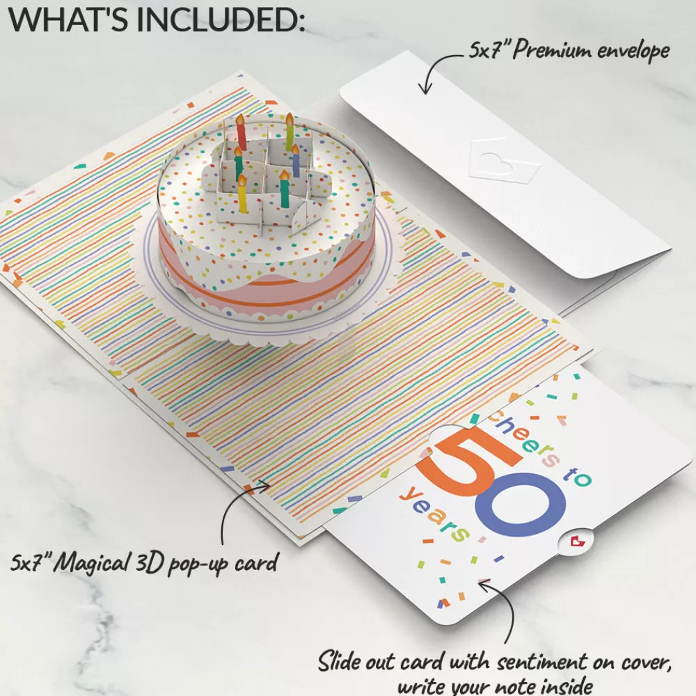 Lovepop Birthday | Confetti Cake 50th Birthday Pop-Up Card and Sentiment Set