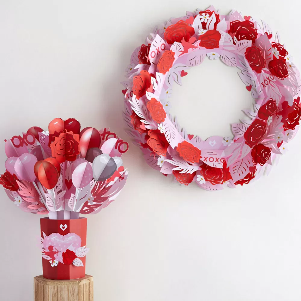 Lovepop Pop-Up Bouquets | Card & Gift Bundles | Cupid’s Valentine Wreath & XOXO Love Balloon Bouquet Bundle