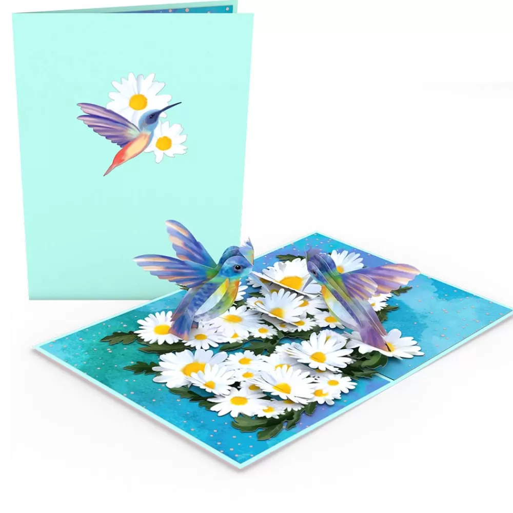 Lovepop Greeting Cards | Birthday | Daisy Patch Hummingbirds Pop-Up Card