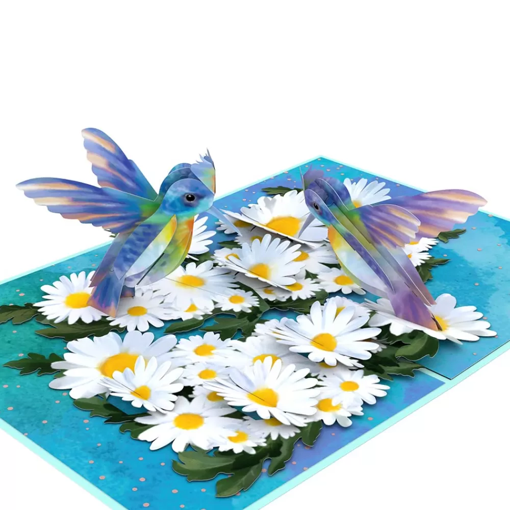 Lovepop Greeting Cards | Birthday | Daisy Patch Hummingbirds Pop-Up Card