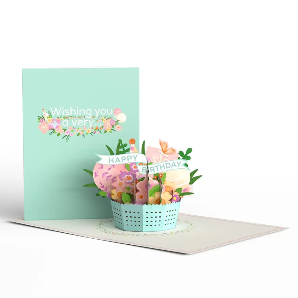 Lovepop Birthday | Delicate Floral Happy Birthday Basket Paperpop Card®