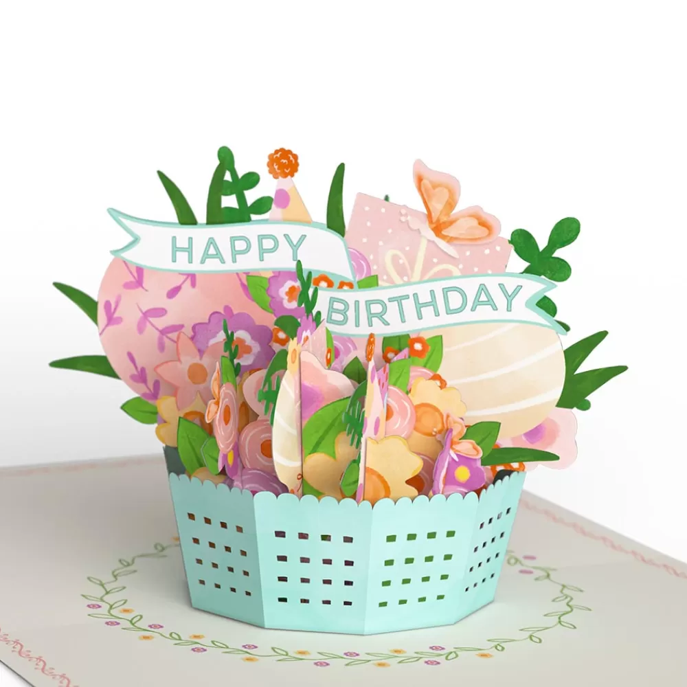 Lovepop Birthday | Delicate Floral Happy Birthday Basket Paperpop Card®