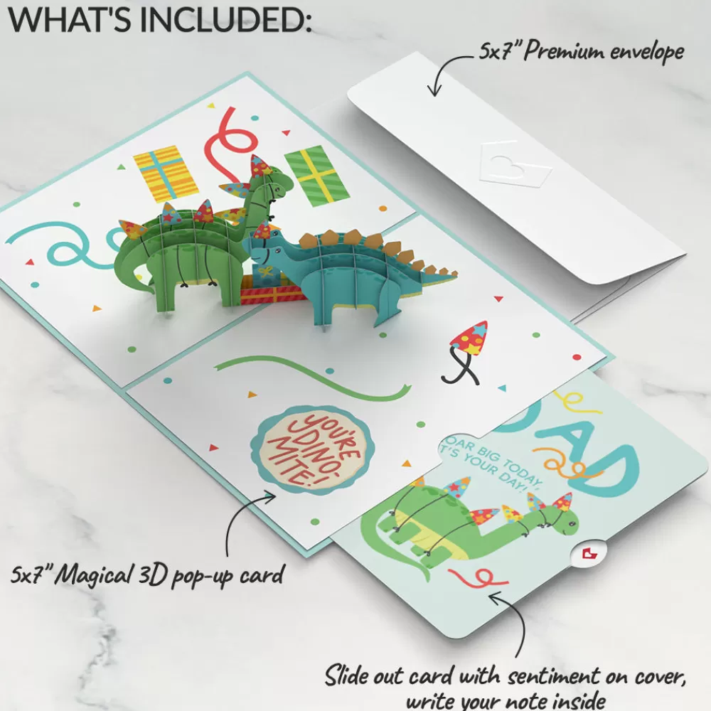 Lovepop Birthday | Dad | Dinosaurs Birthday Pop-Up Card and Sentiment Set for Dad