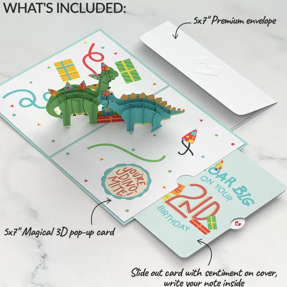 Lovepop Birthday | Dinosaurs 2nd Birthday Pop-Up Card and Sentiment Set