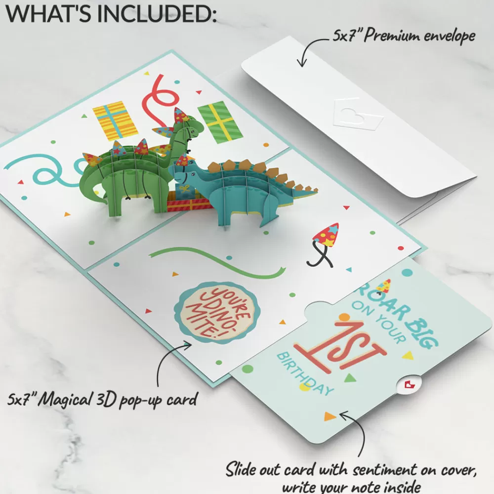 Lovepop Birthday | Dinosaurs 1st Birthday Pop-Up Card and Sentiment Set