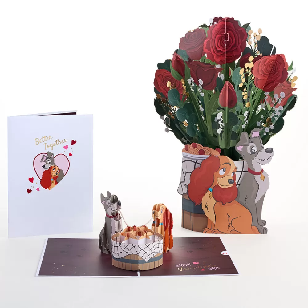 Lovepop Pop-Up Bouquets | Card & Gift Bundles | Disney’s Lady & The Tramp Pop-Up Card & Flower Buds Bouquet Bundle