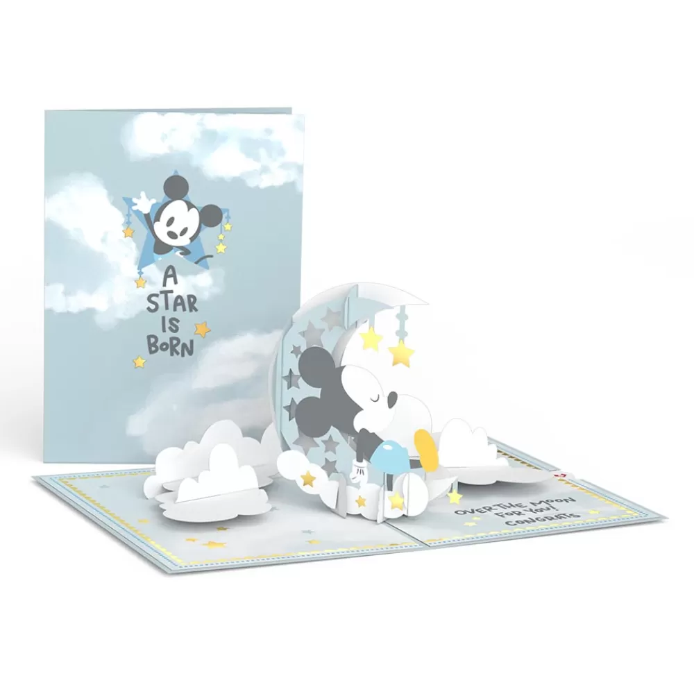 Lovepop Greeting Cards | Baby | Disney's Mickey Mouse Over the Moon Baby Pop-Up Card