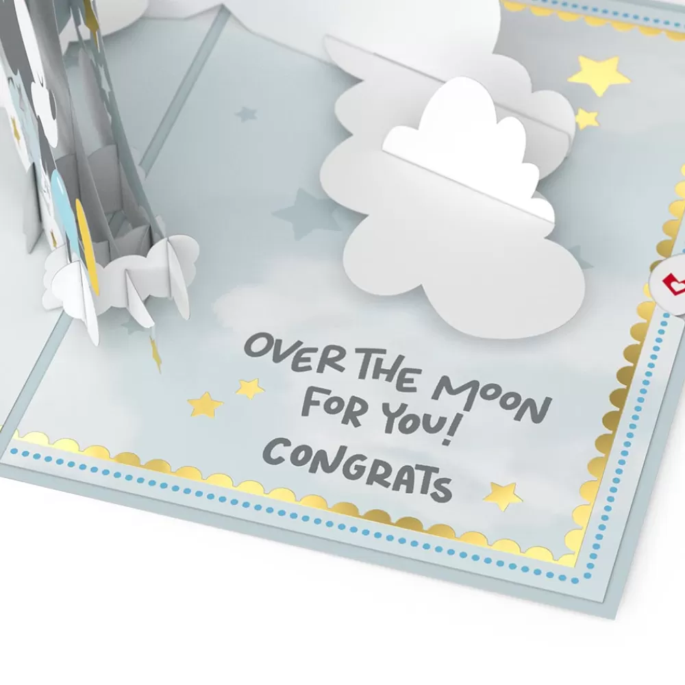 Lovepop Greeting Cards | Baby | Disney's Mickey Mouse Over the Moon Baby Pop-Up Card