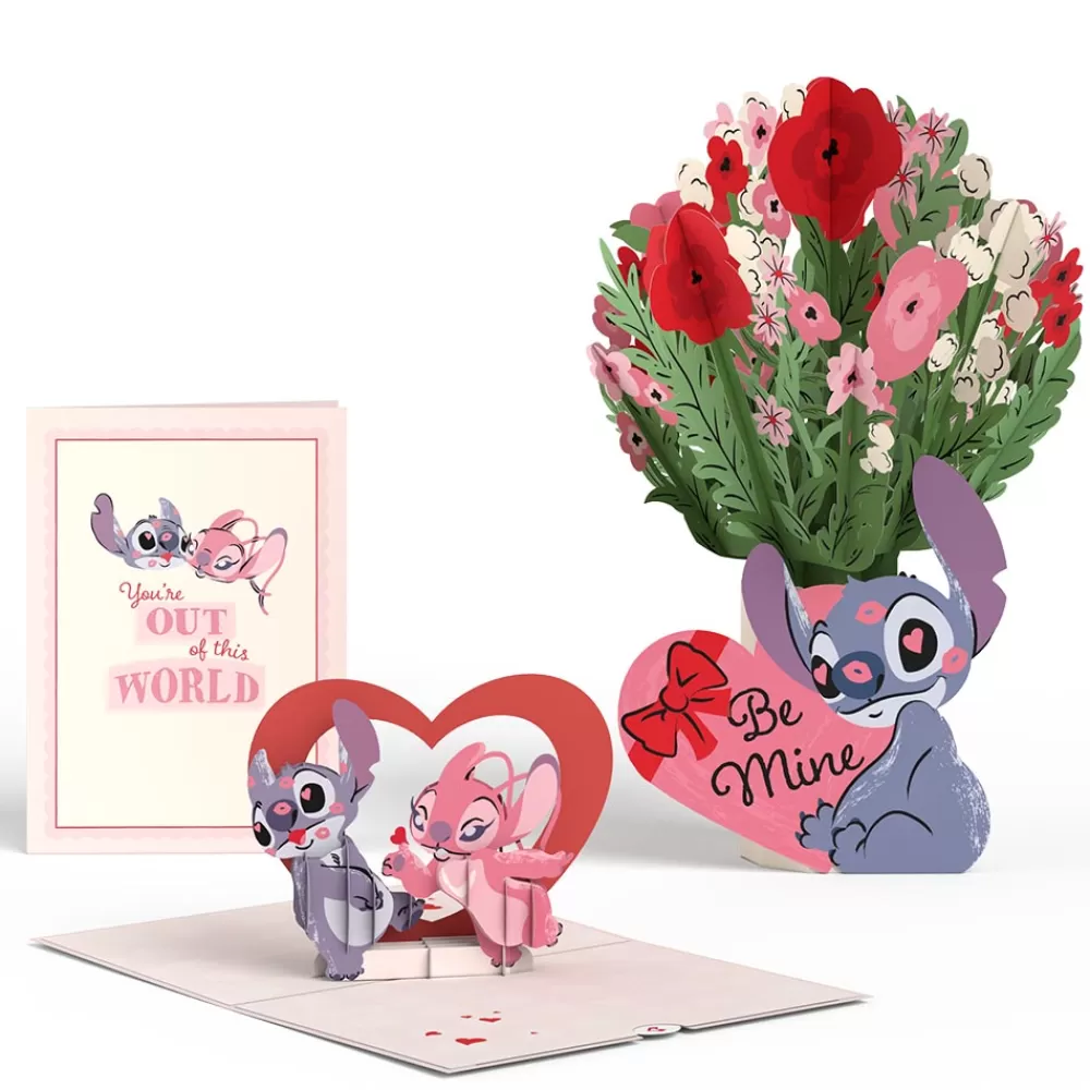 Lovepop Pop-Up Bouquets | Card & Gift Bundles | Disney’s Stitch Be Mine Pop-Up Card & Flower Buds Bouquet Bundle