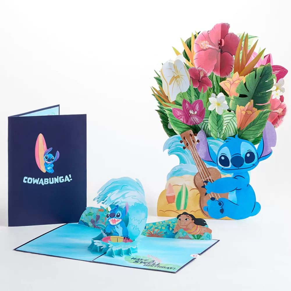 Lovepop Pop-Up Bouquets | Card & Gift Bundles | Disney's Stitch Birthday Pop-Up Card & Flower Buds Bouquet Bundle