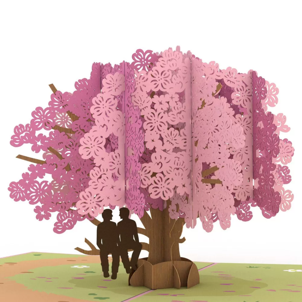 Lovepop Anniversary | Wedding | Dogwood Love Scene Purple Same Sex Male Pop-Up Card