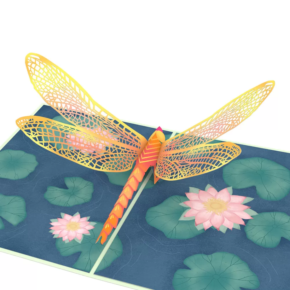 Lovepop Greeting Cards | Just Because | Dragonfly on Water Lily Pop-Up Card