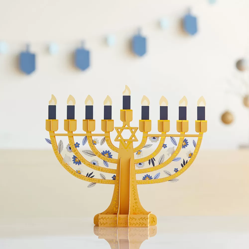 Lovepop Decor | Hanukkah 12/14 | Elegant Interactive Menorah Giant Pop-Up Gift