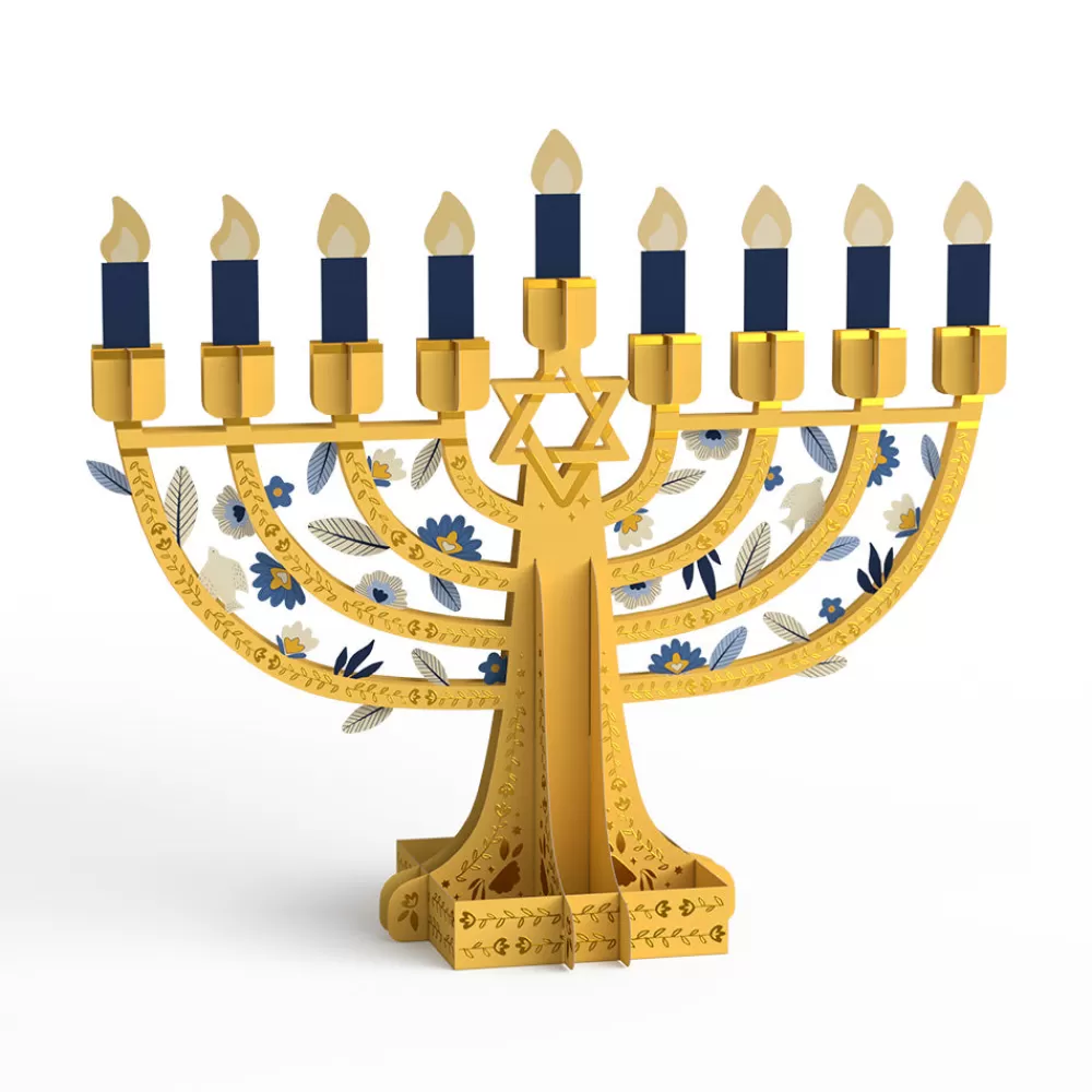 Lovepop Decor | Hanukkah 12/14 | Elegant Interactive Menorah Giant Pop-Up Gift