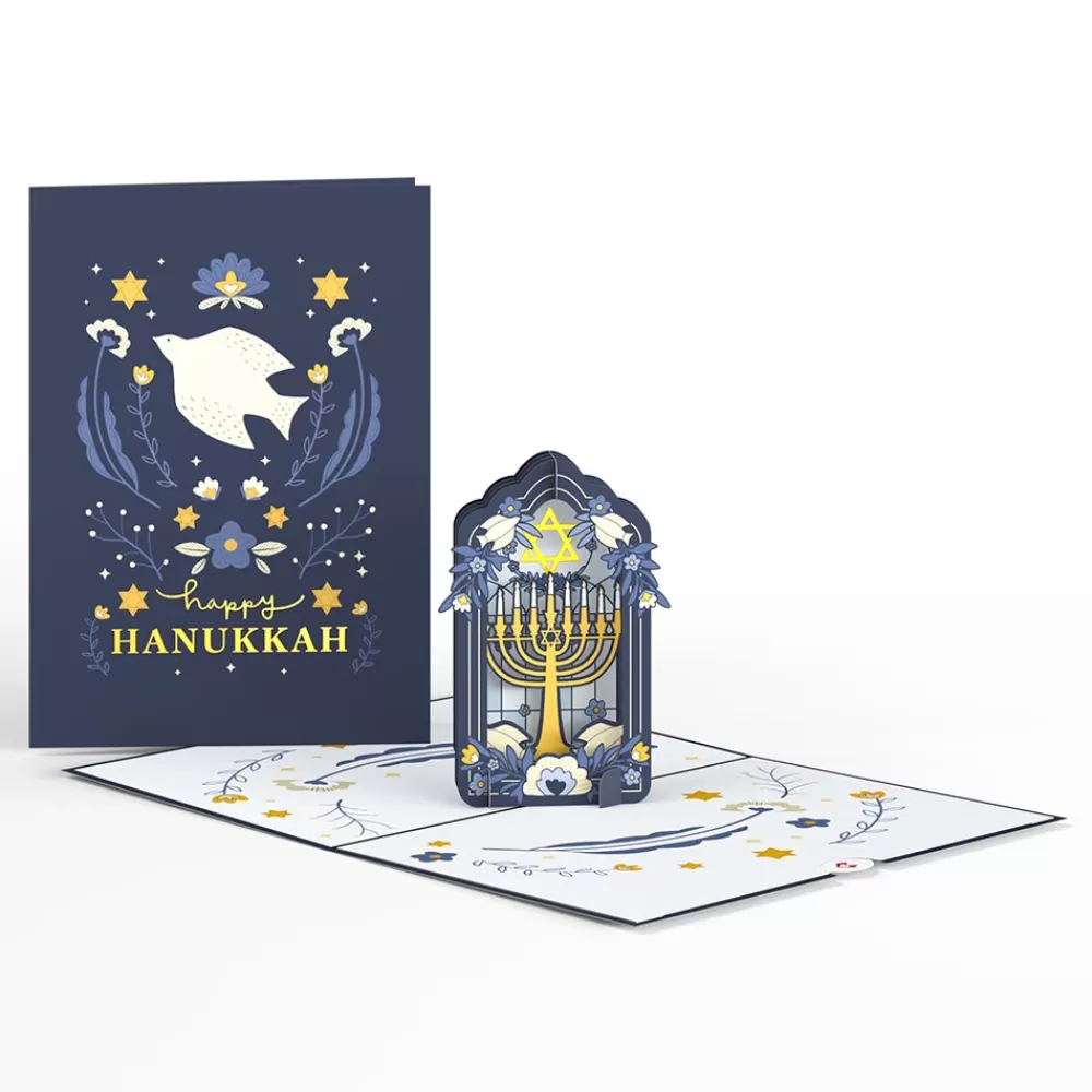 Lovepop Greeting Cards | Hanukkah 12/14 | Elegant Stained Glass Hanukkah Pop-Up Card