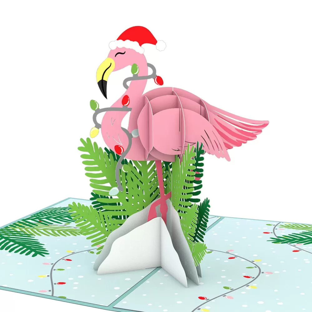 Lovepop Greeting Cards | Christmas 12/25 | Festive Flamingo Pop-Up Card