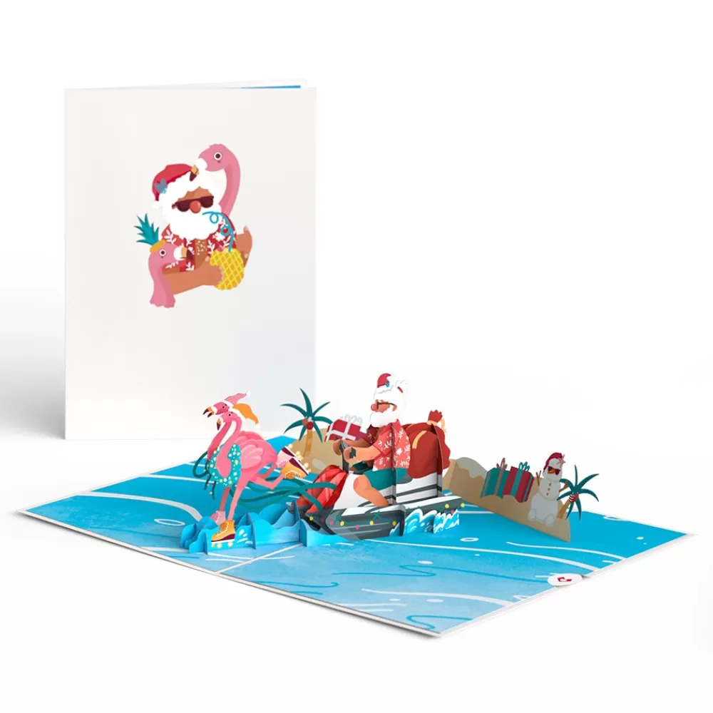 Lovepop Greeting Cards | Christmas 12/25 | Flamingo Sleigh Ride Pop-Up Card