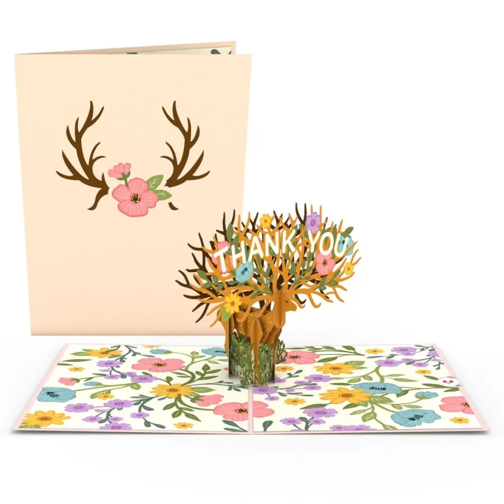 Lovepop Thank You | Floral Deer Thank You Pop-Up Card