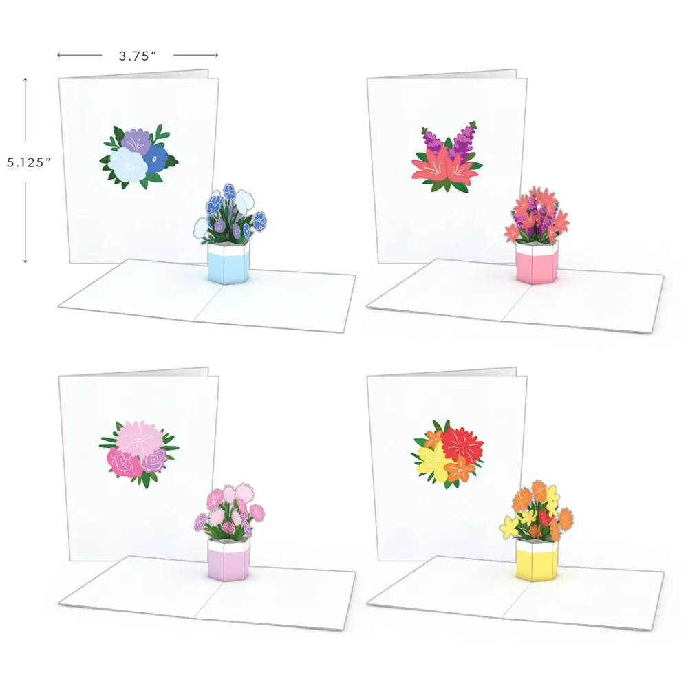 Lovepop Notecards | Get Well | Flower Pot Notecards (Assorted 4-Pack)