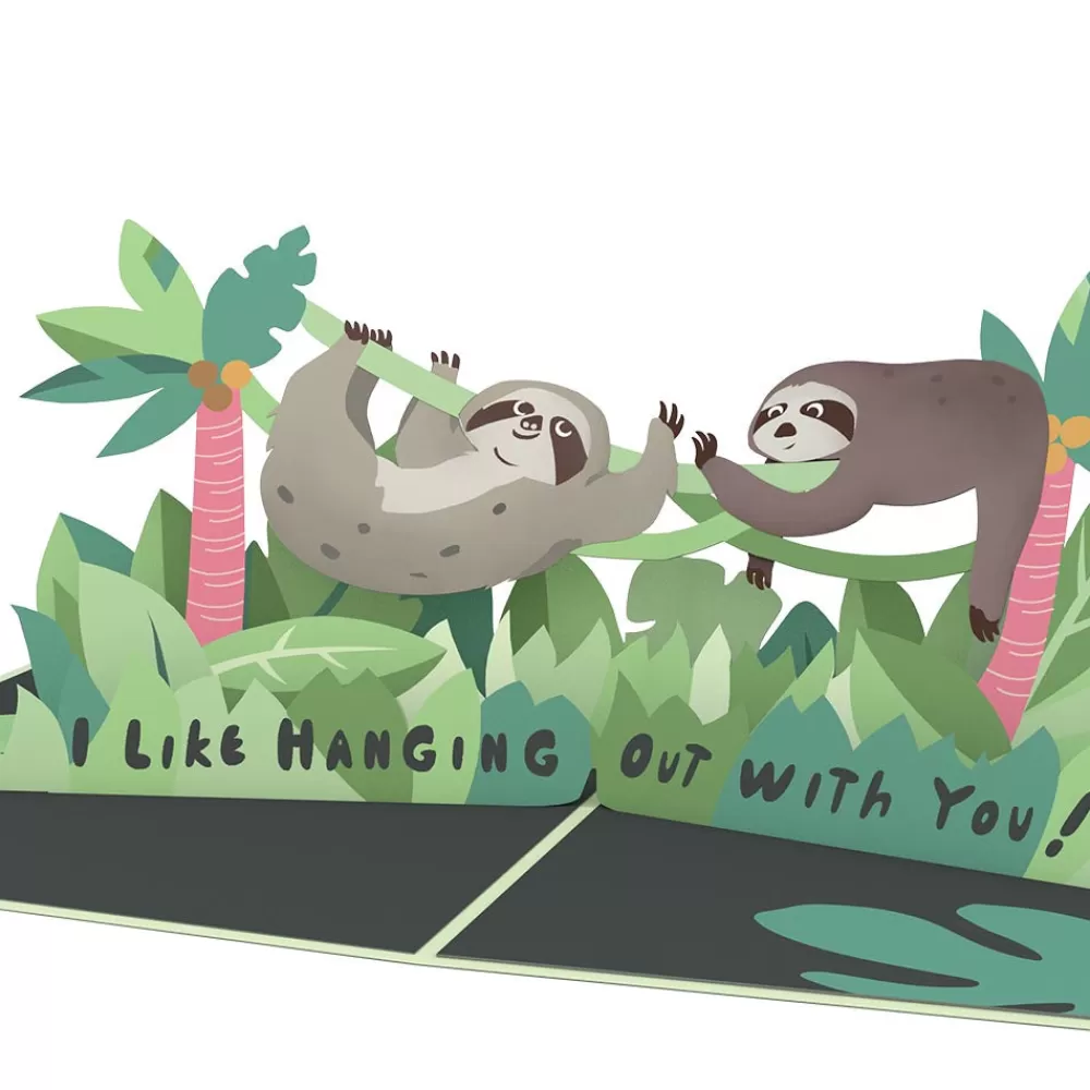 Lovepop Greeting Cards | Just Because | Friendship Sloth Pop-Up Card