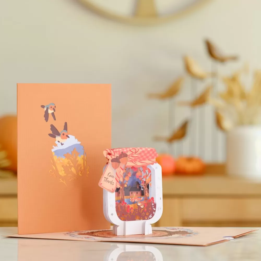 Lovepop Greeting Cards | Thanksgiving 11/27 | Give Thanks Fall Jar Pop-Up Card