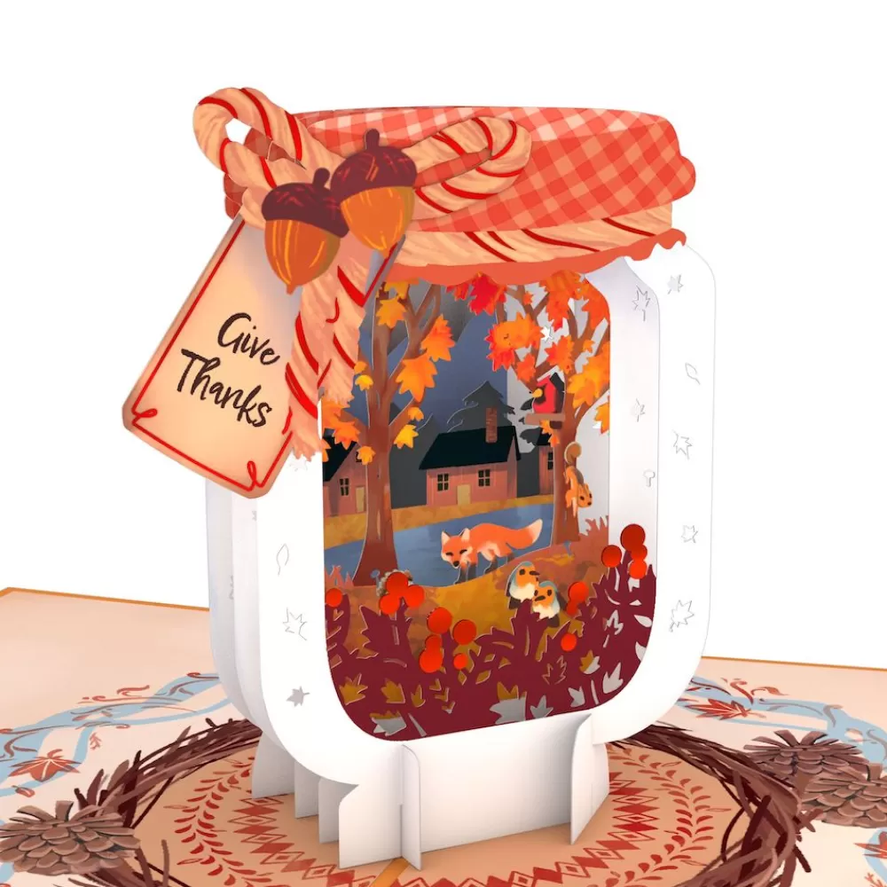 Lovepop Greeting Cards | Thanksgiving 11/27 | Give Thanks Fall Jar Pop-Up Card