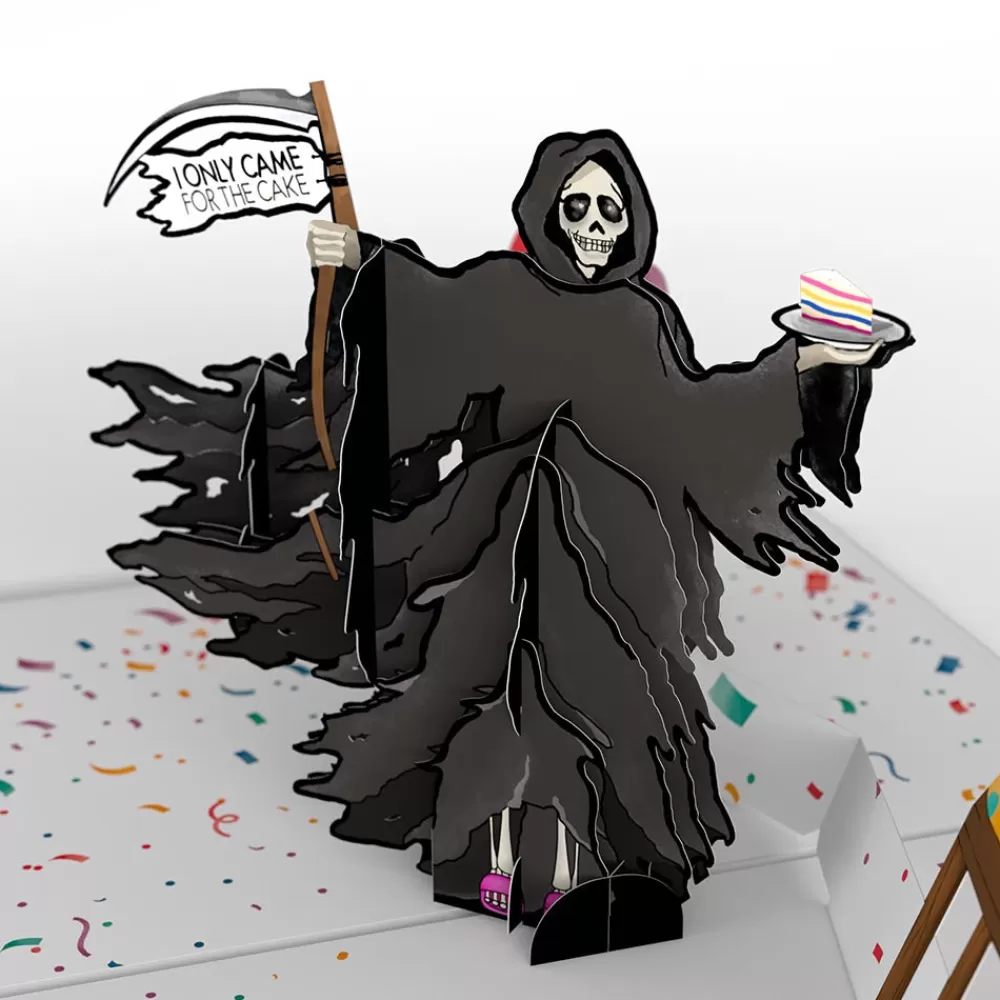 Lovepop Birthday | Grim Reaper Dark Humor Birthday with Space Laser Cats Pop-Up Card and Sentiment Set