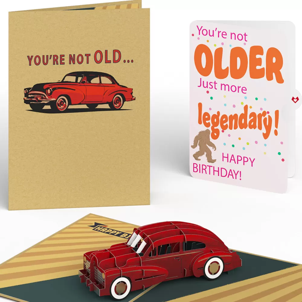 Lovepop Birthday | Him | Happy Birthday Classic Car Pop-Up Card and Sentiment Set