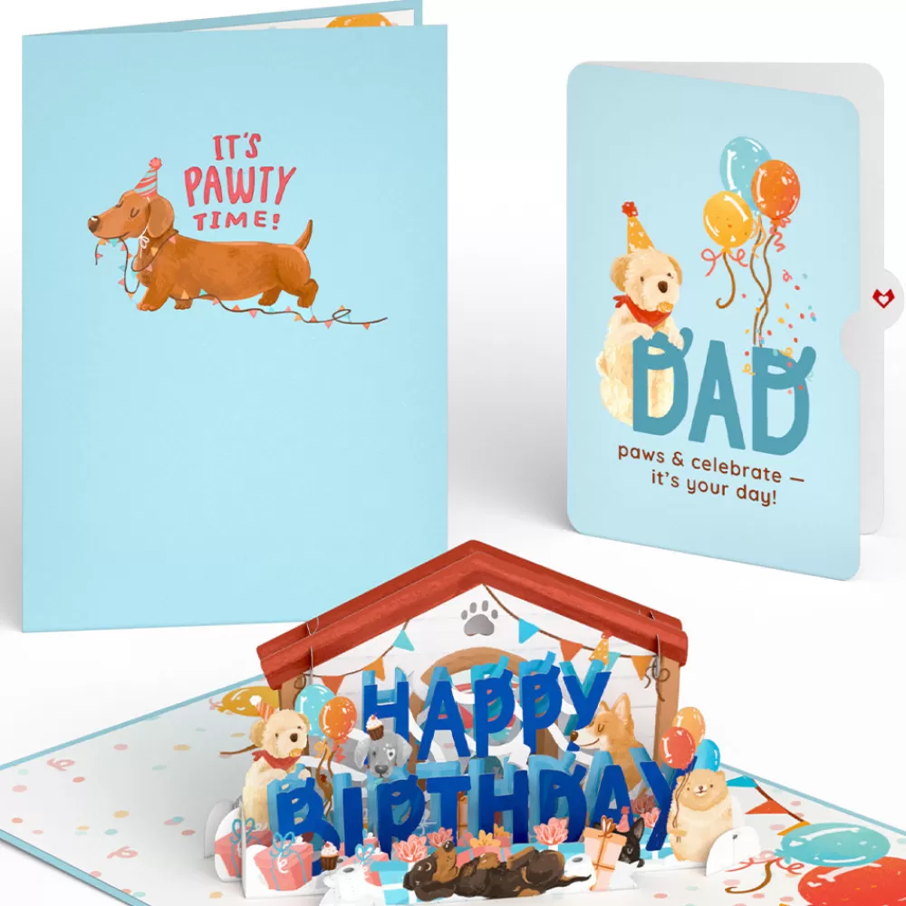 Lovepop Birthday | Dad | Happy Birthday Dogs Pop-Up Card and Sentiment Set for Dad
